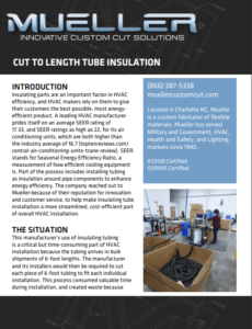 Informational graphic for cut to length tube installation